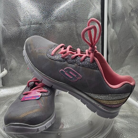 Big Girls Skechers Memory Foam Running Casual Sports shoes size 4 Gimme Glimmer - Picture 1 of 12